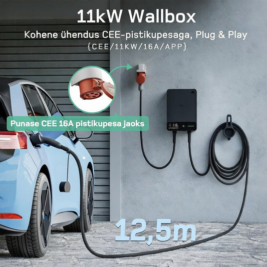 Talvolt Seinalaadija 11kW, 12.5m laadimiskaabel