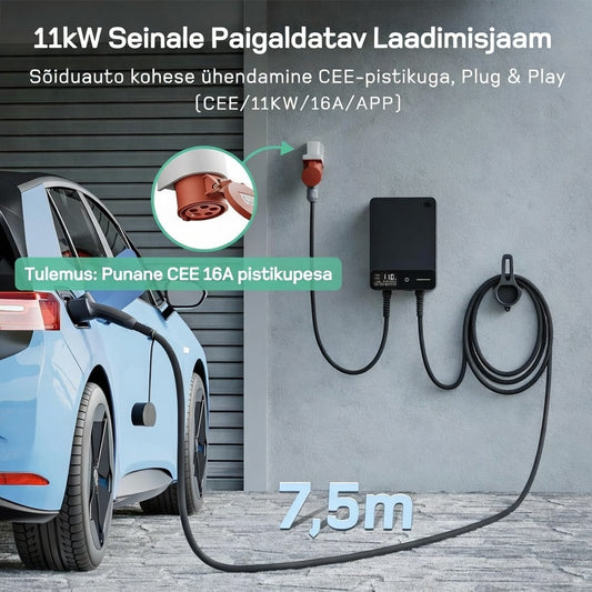Talvolt Seinalaadija 11kW, 7.5m laadimiskaabel