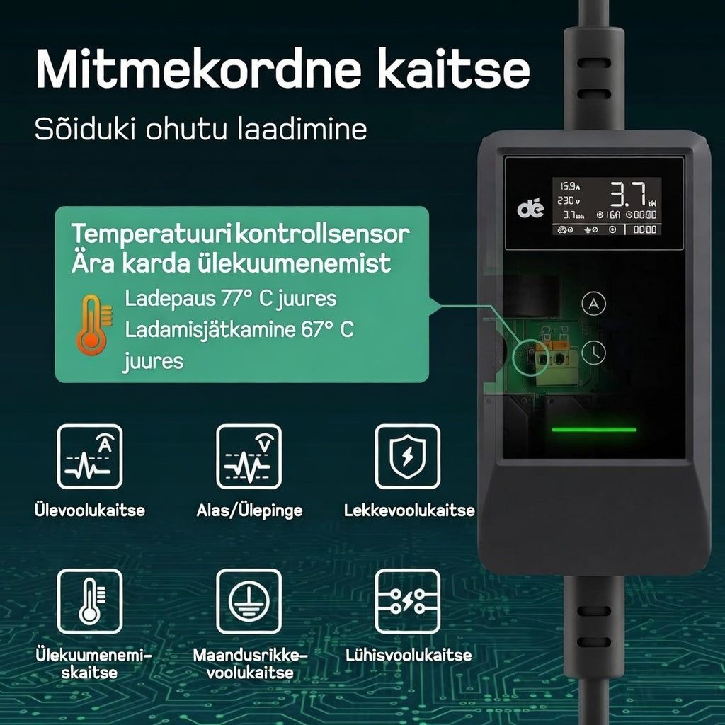 Mobiilne laadija 3.7kW, 7m laadimiskaabel