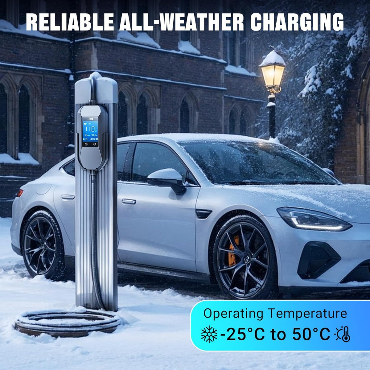 Tera kaasaskantav laadija | kuni 11 kW | IP66 | 7.5m laadimiskaabel